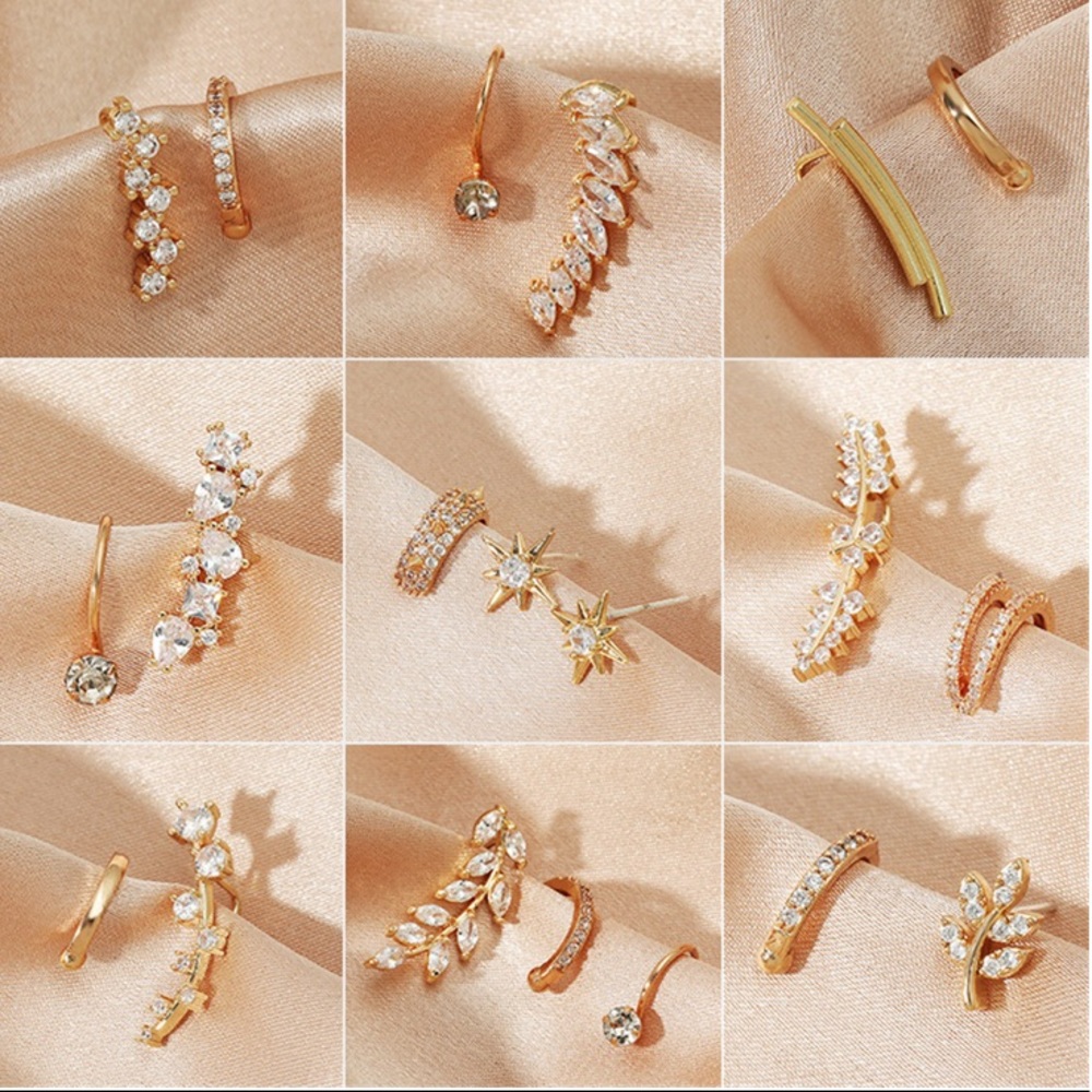 ⚜️[𝟯𝟬%𝗢𝗙𝗙|𝗯𝘂𝗻𝗱𝗹𝗲𝘀 𝟯+]⚜️18K CZ Climber Cuff Earrings NEW - Picture 3 of 5